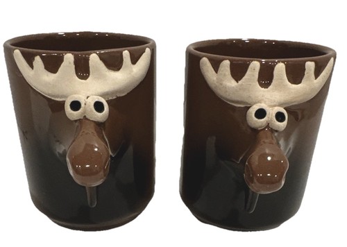 Lot brown moose ceramic - lot, of
